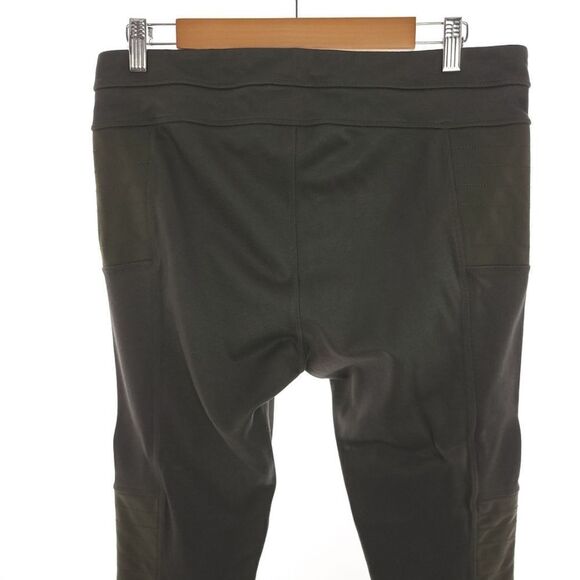 Athleta Womens Size 14 Solid Army Olive Green Trailsetter Ponte Moto Pants - Picture 6 of 14